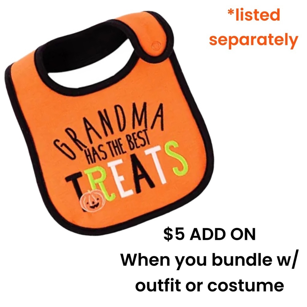 Grandma has the Best Treats Halloween Bib NWT - Picture 4 of 7